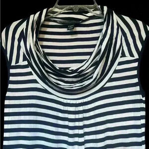 Spense Cowl Neck Sleeveless Black White Dress Size Medium